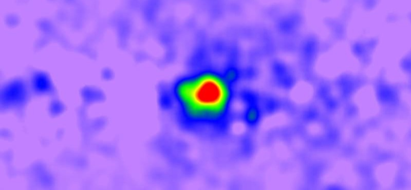 Physicists hoped this image was a strong hint for dark matter detection. Now those hopes are dashed. (Image: T. Linden, University of Chicago)